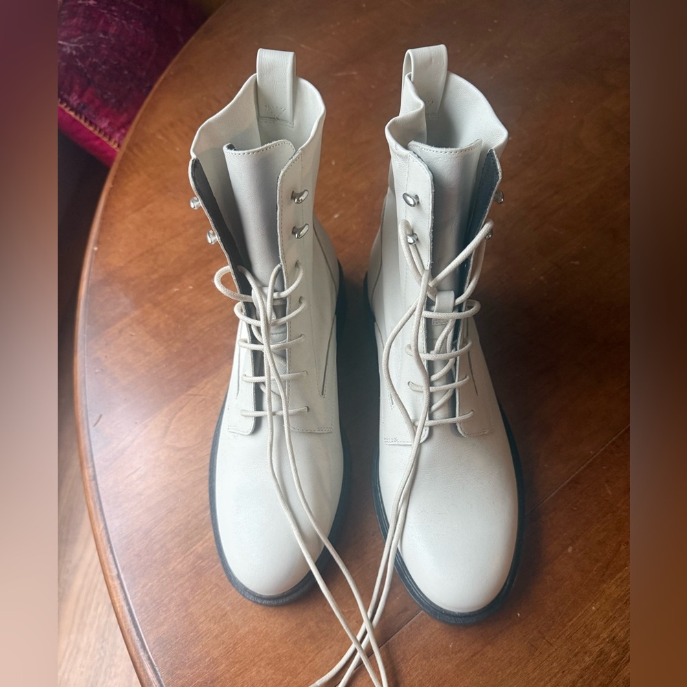 rag & bone Off-White Lace-Up Boots